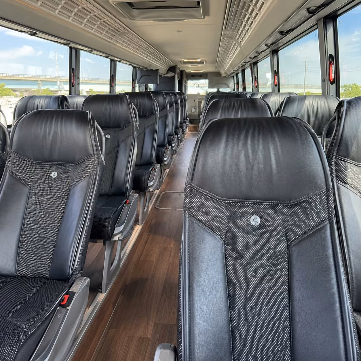 56 passenger charter bus inside